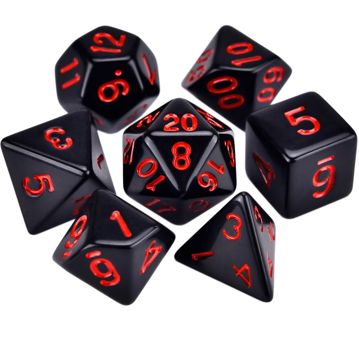 Colourful 7 Piece Resin Dice Sets