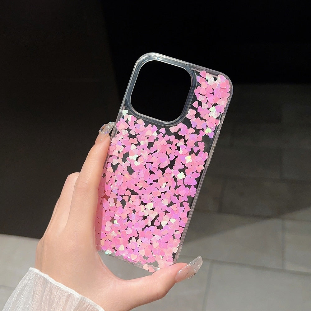 Round Glittery Sparkles Epoxy iPhone Case
