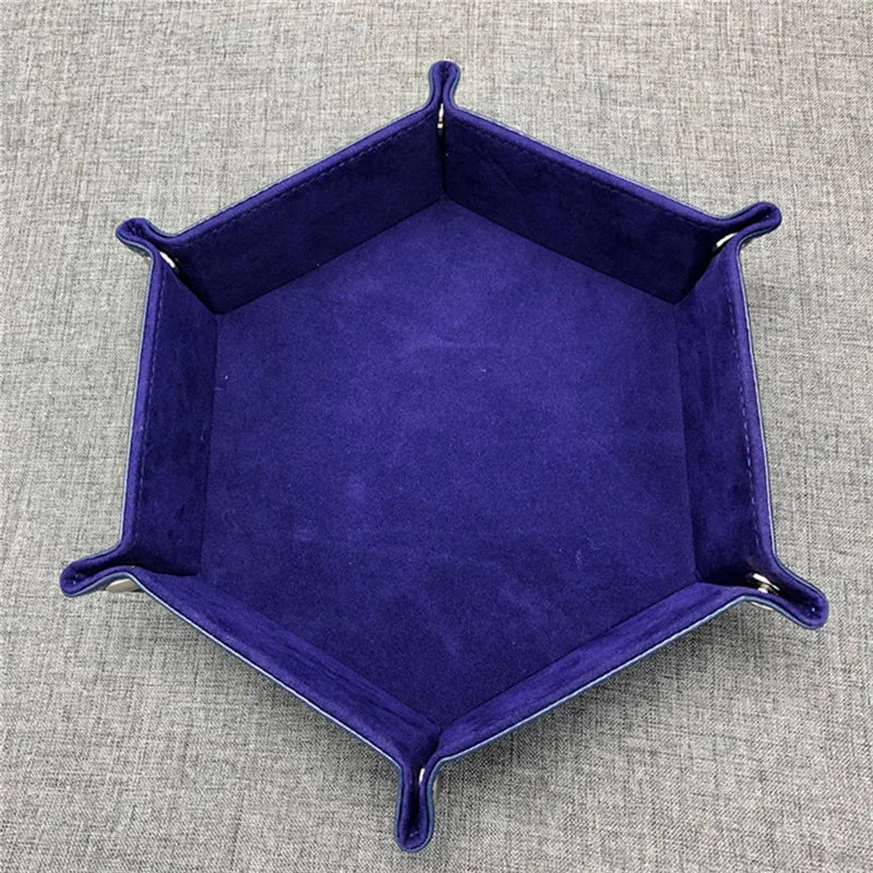 Folding Dice Tray – PU Leather & Velvet Rolling Tray