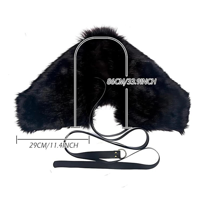 Medieval Viking Faux Fur Shoulder Cape Costume for Men