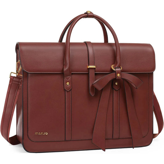 Bow PU Leather Briefcase Laptop Bag