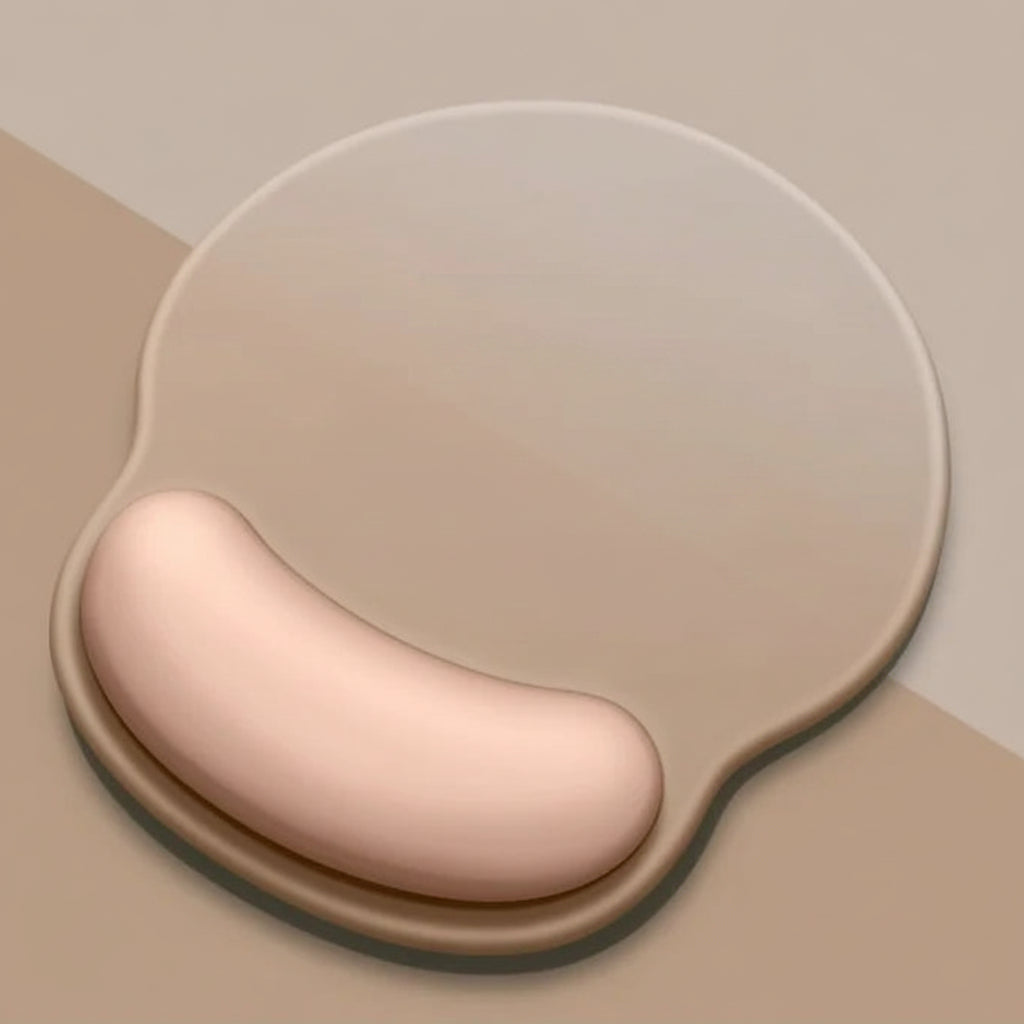 Ergonomic mouse pad with cushioned wrist support beige to apricot gradient