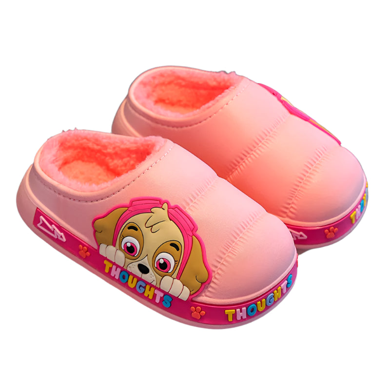 Fluffy Winter Kids Slippers with Paw Patrol