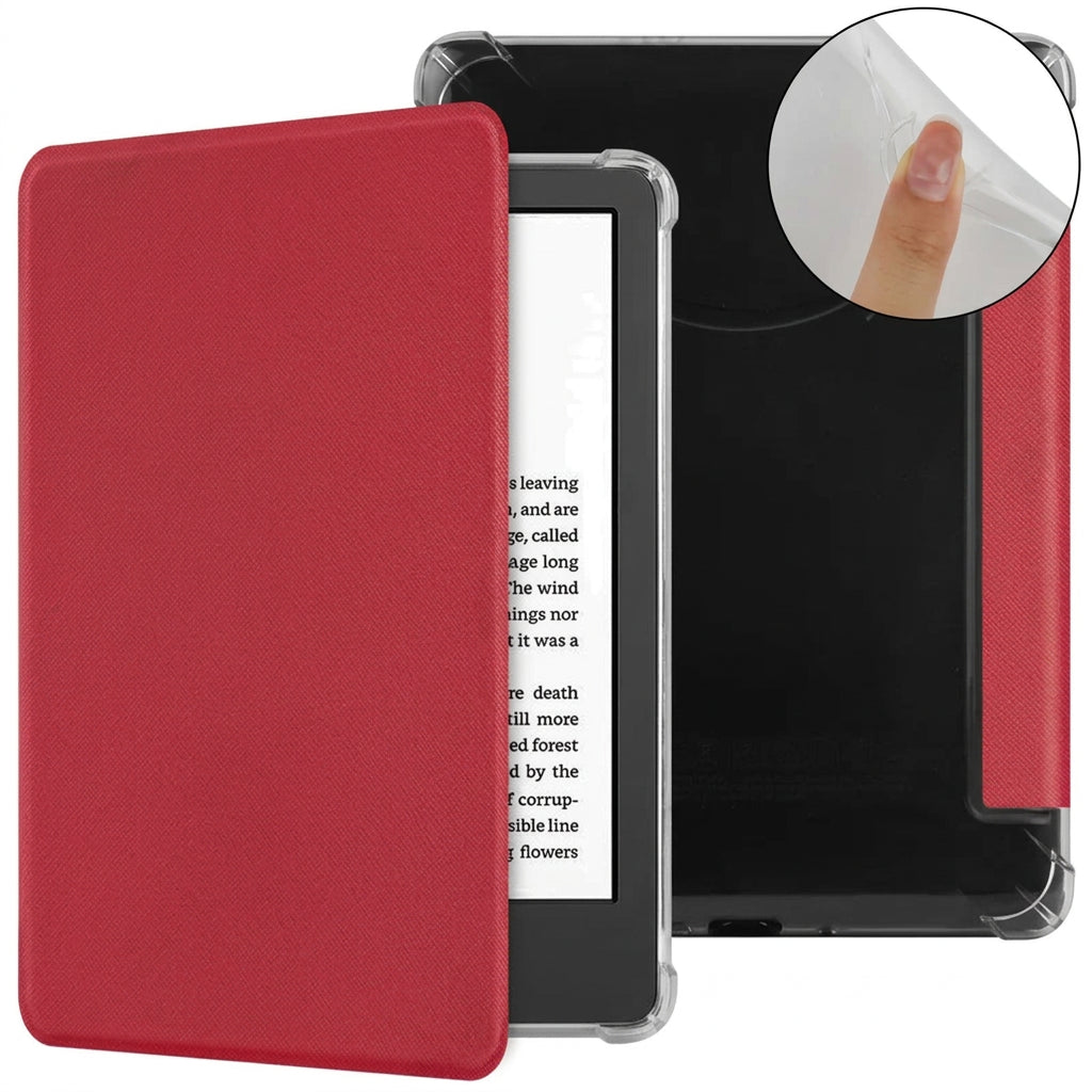 Kindle folio case in solid red.