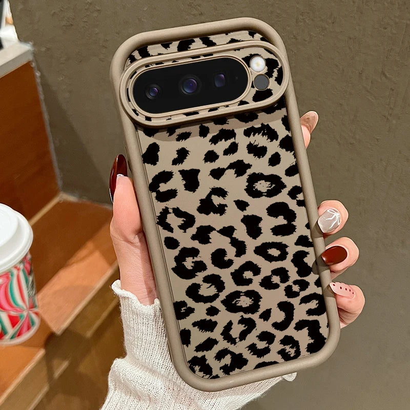 Beige and black leopard print Google Pixel case
