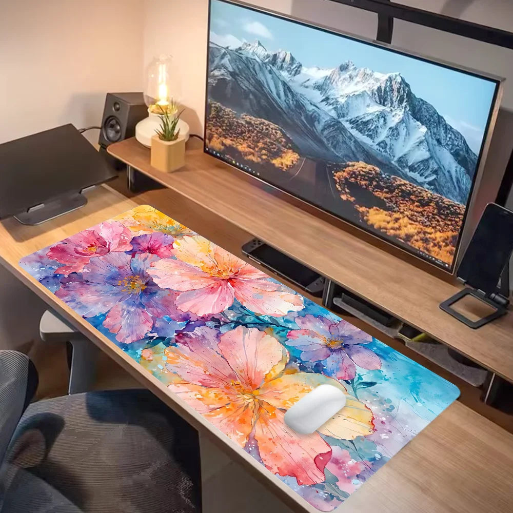 Watercolour Flowers Computer Desk Mat