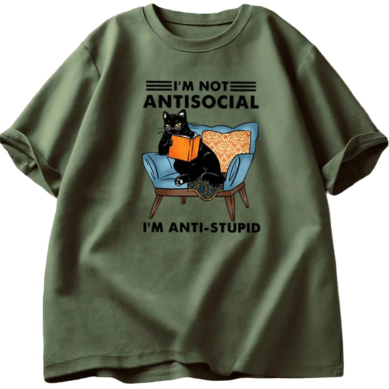 I'm Not Antisocial Funny Graphic Men's Tee
