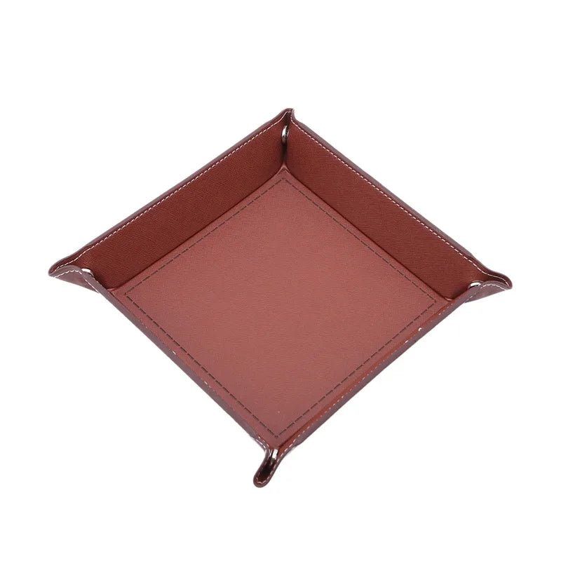 Folding Dice Tray – PU Leather & Velvet Rolling Tray