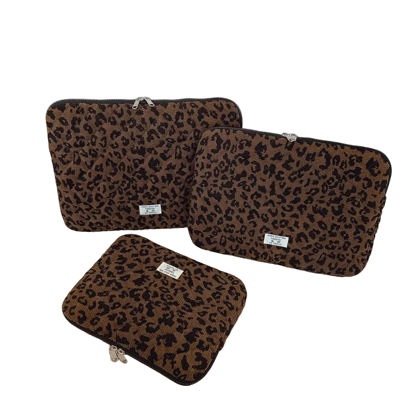 Brown Leopard Print Laptop Bag