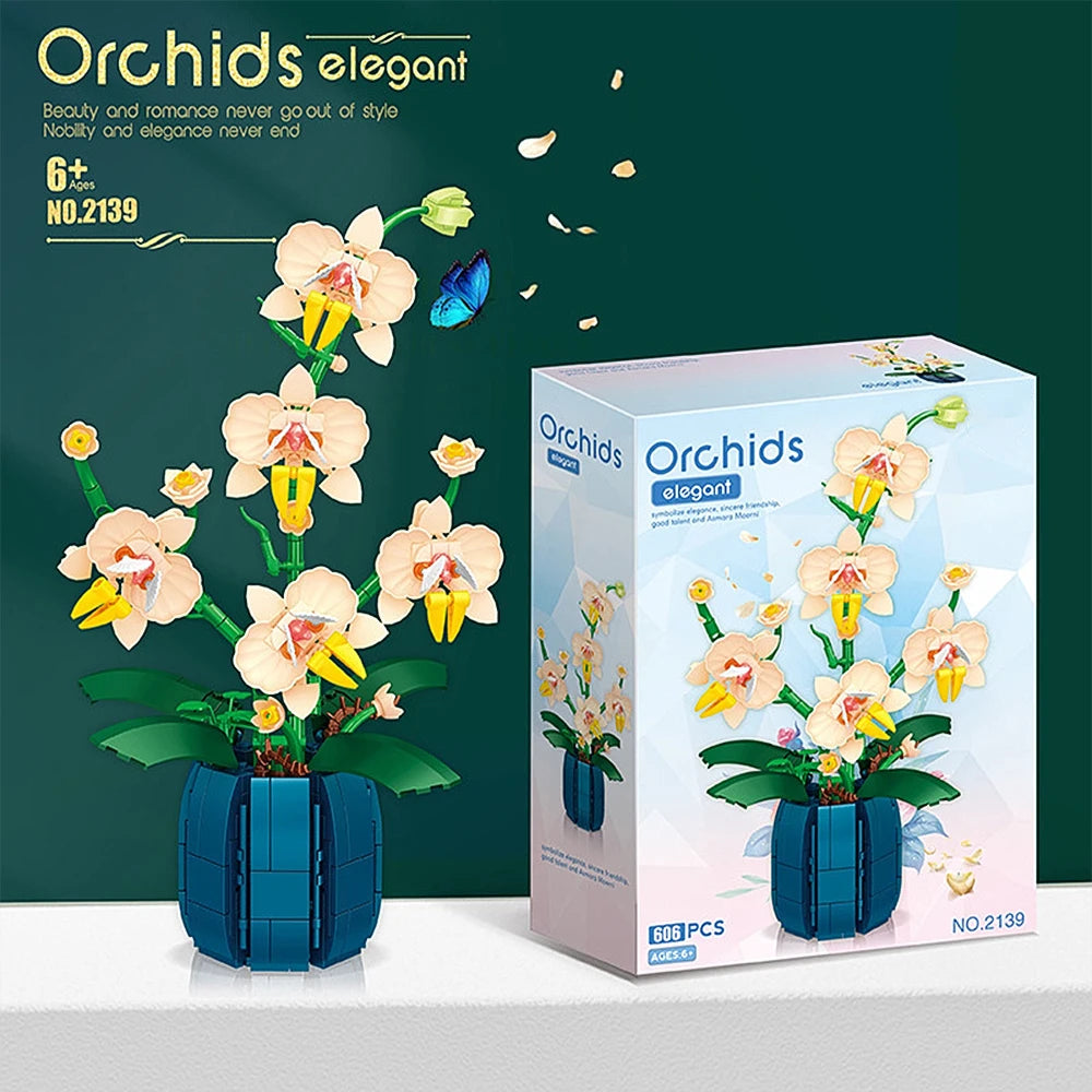 Orchid Bouquet Building Block Set