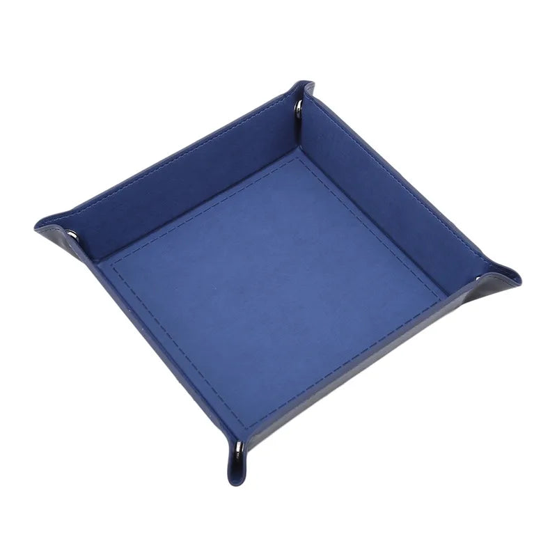 Folding Dice Tray – PU Leather & Velvet Rolling Tray