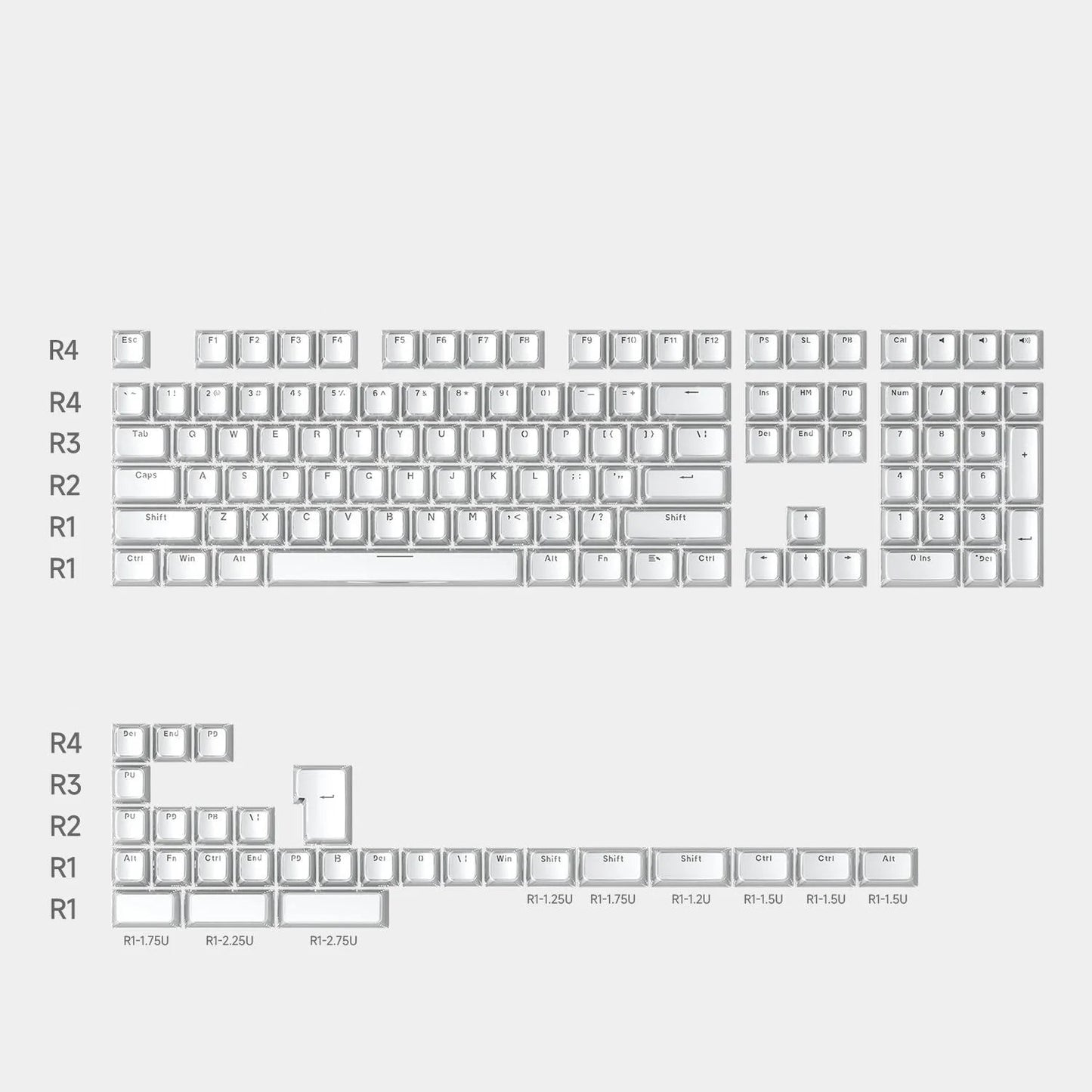 Jelly Crystal Keycaps 136 Keys for Mechanical Keyboard