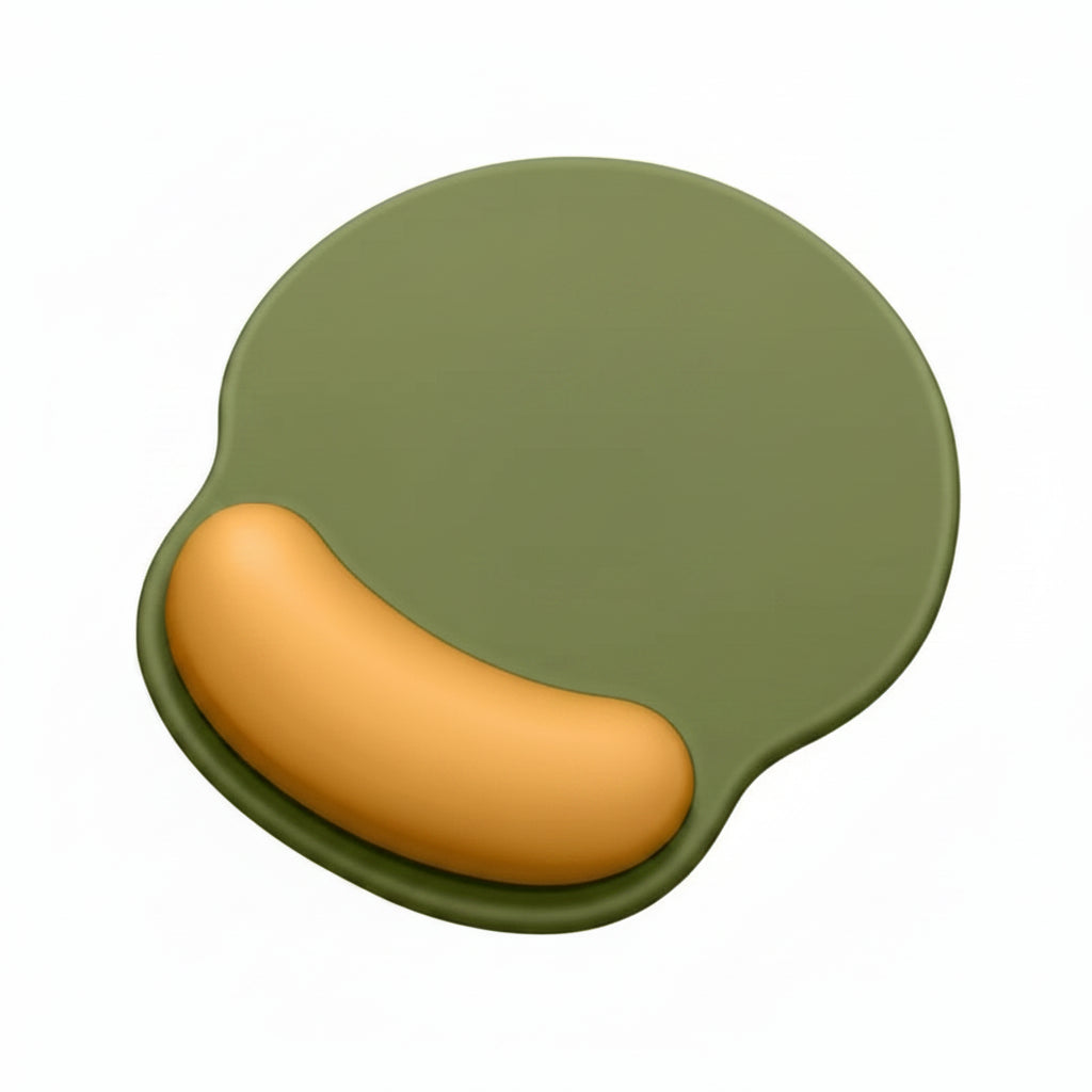 Ergonomic mouse pad with cushioned wrist support green and yellow