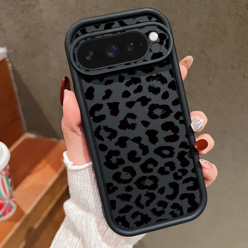 Black leopard print phone case for Google Pixel