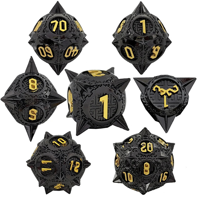Medieval Metal 7 Piece Dice Set