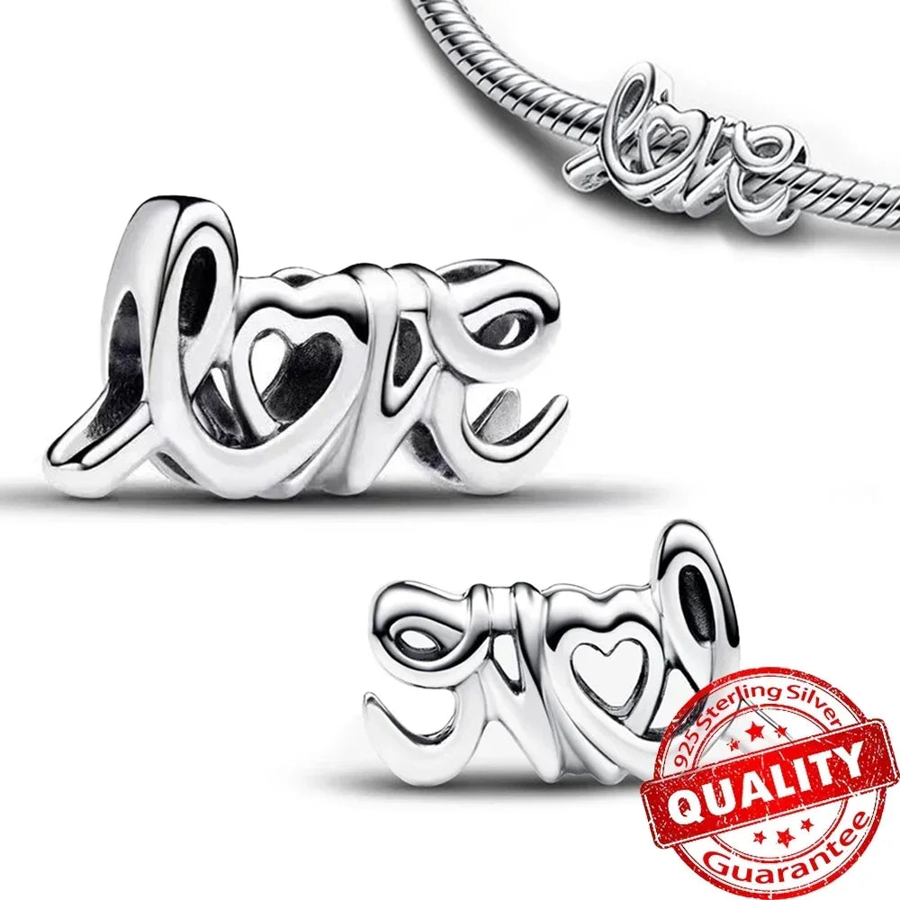 Romantic Hearts Sterling Silver Bracelet Charm