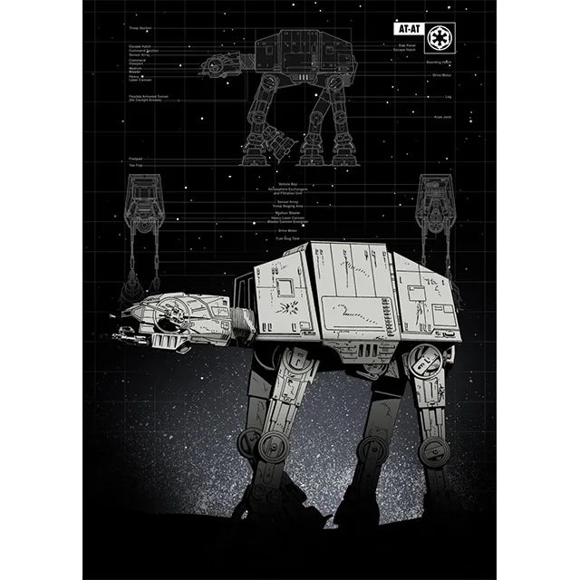 Space Ship Canvas Wall Art Prints of Star Wars Machines