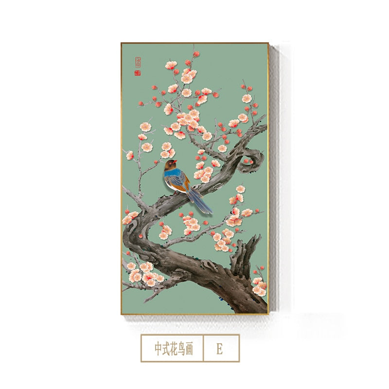 Abstract Chinese Flower Wall Art