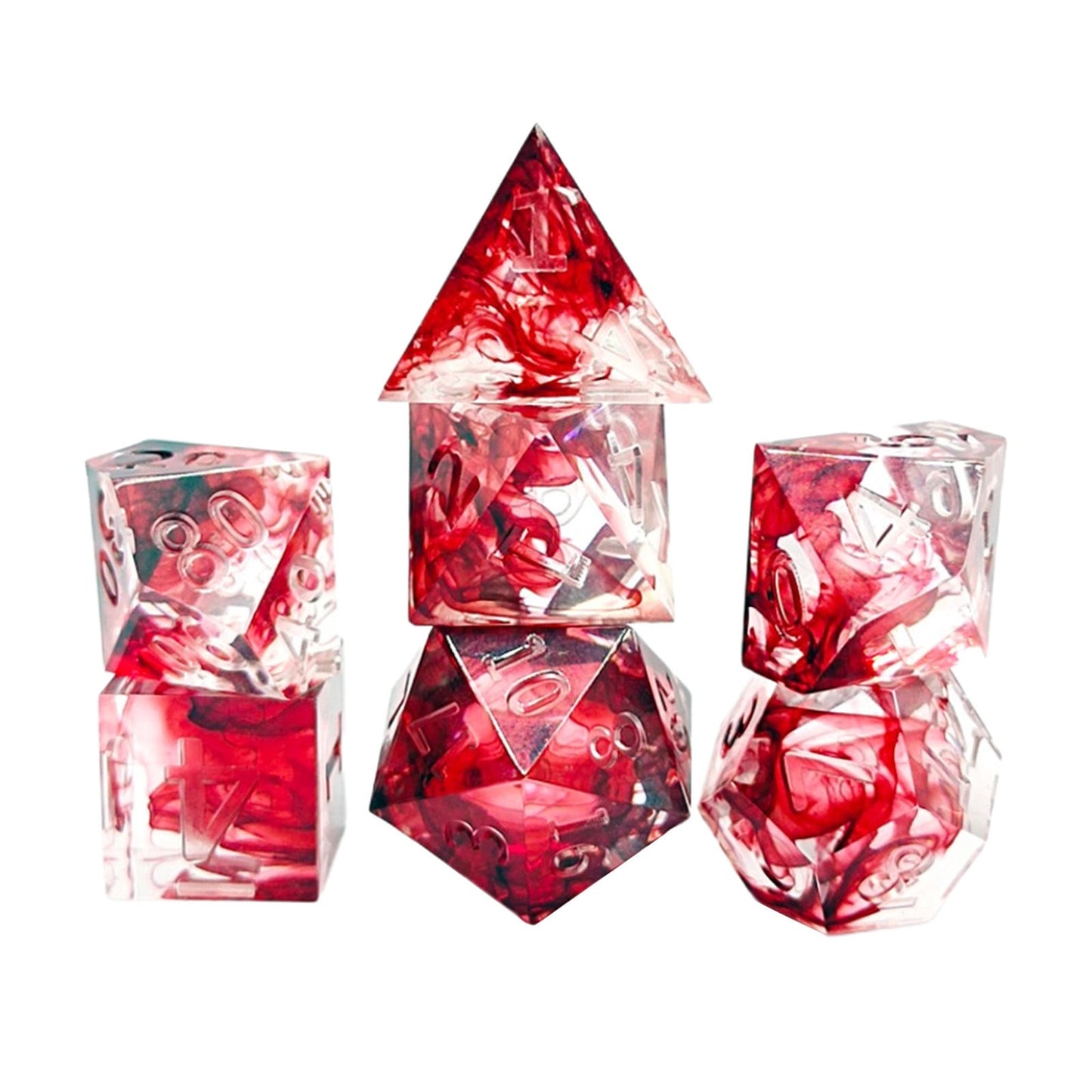 Blood Cloud Resin DnD Dice Set