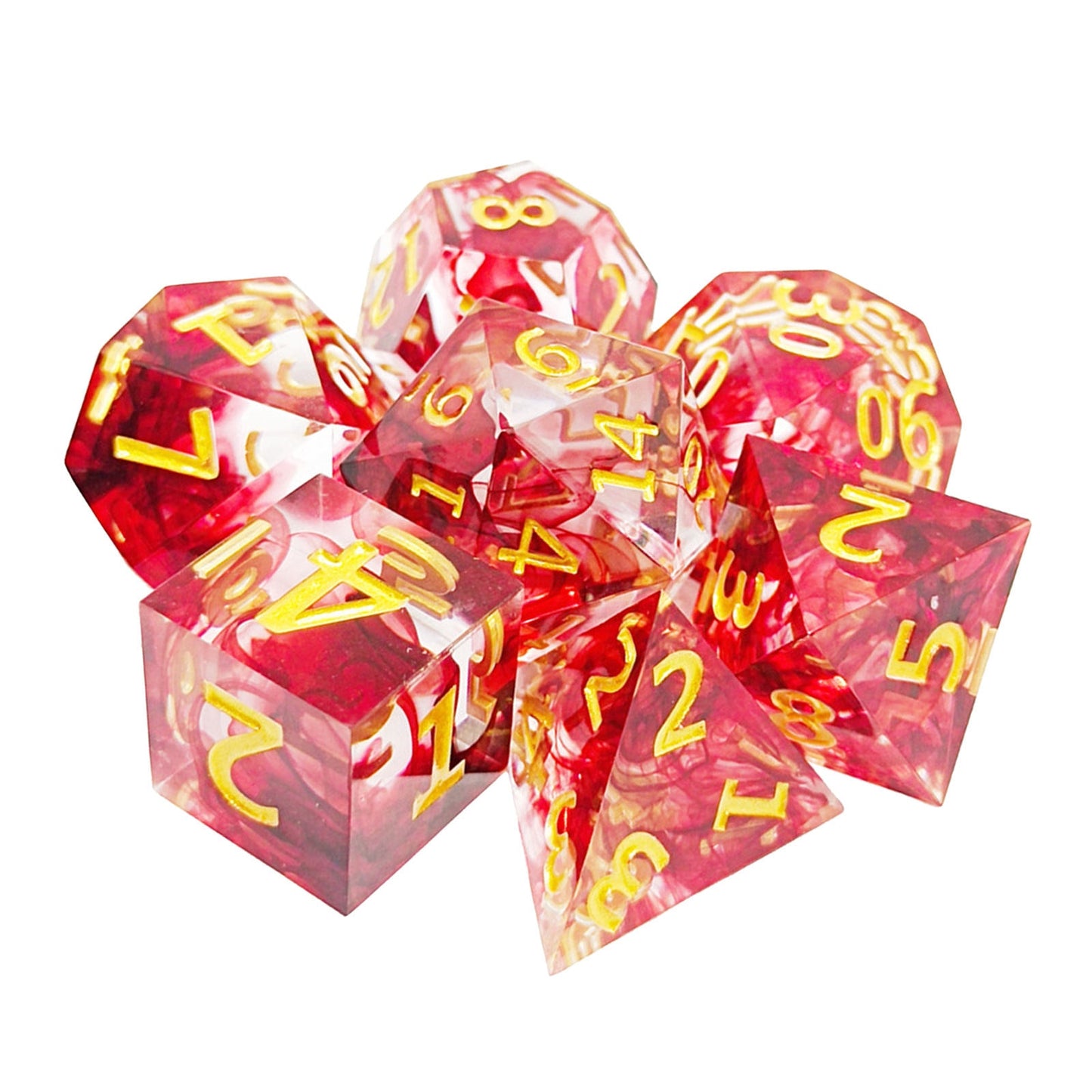 Blood Cloud Resin DnD Dice Set