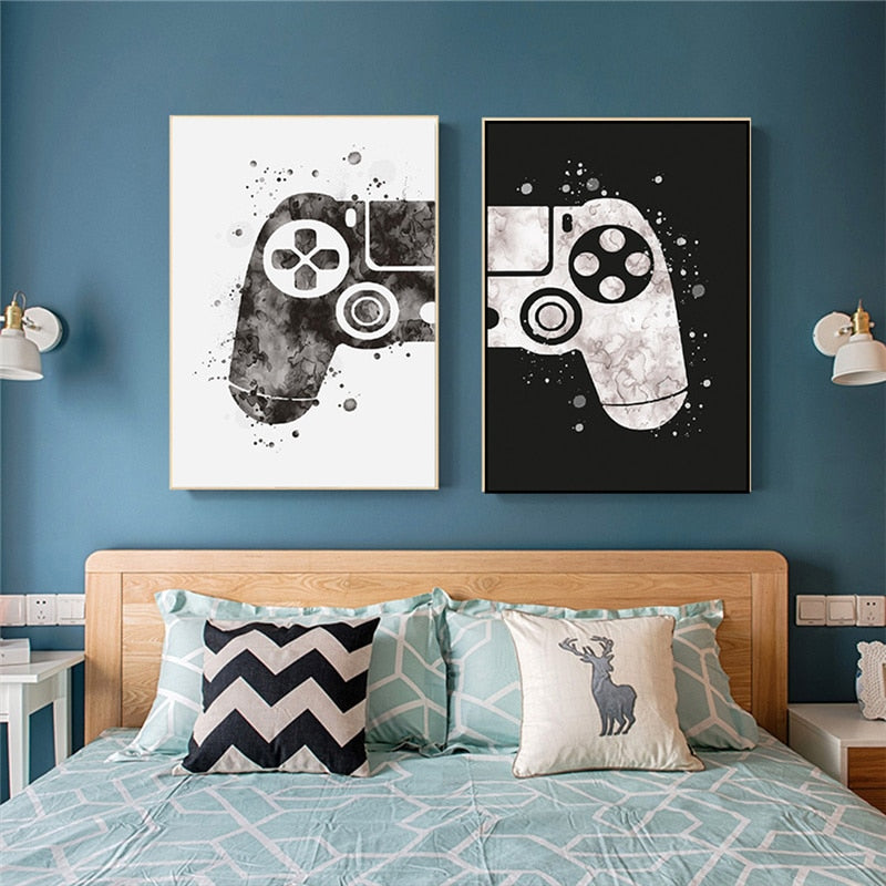Console Gamer Abstract Wall Art Canvas