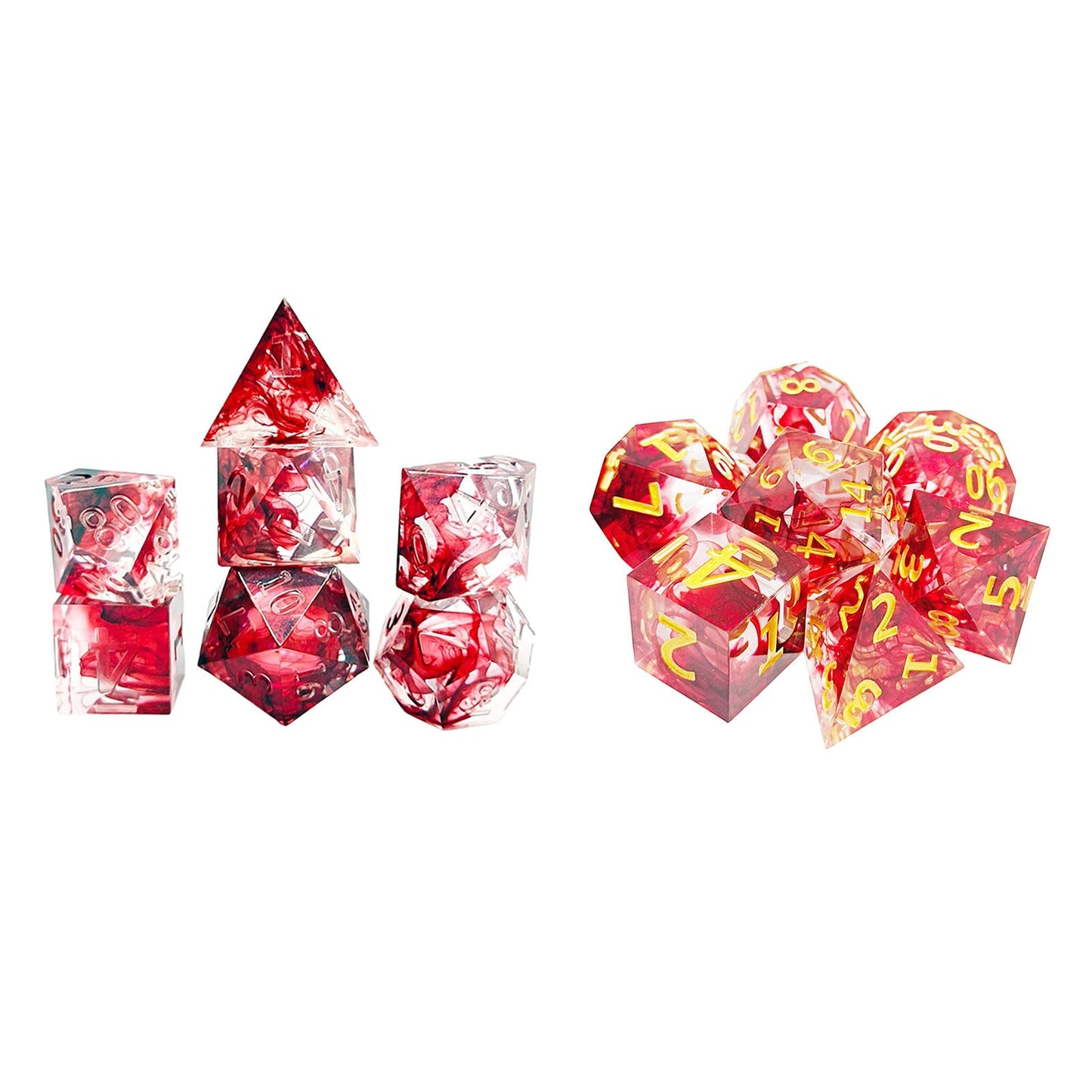 Blood Cloud Resin DnD Dice Set
