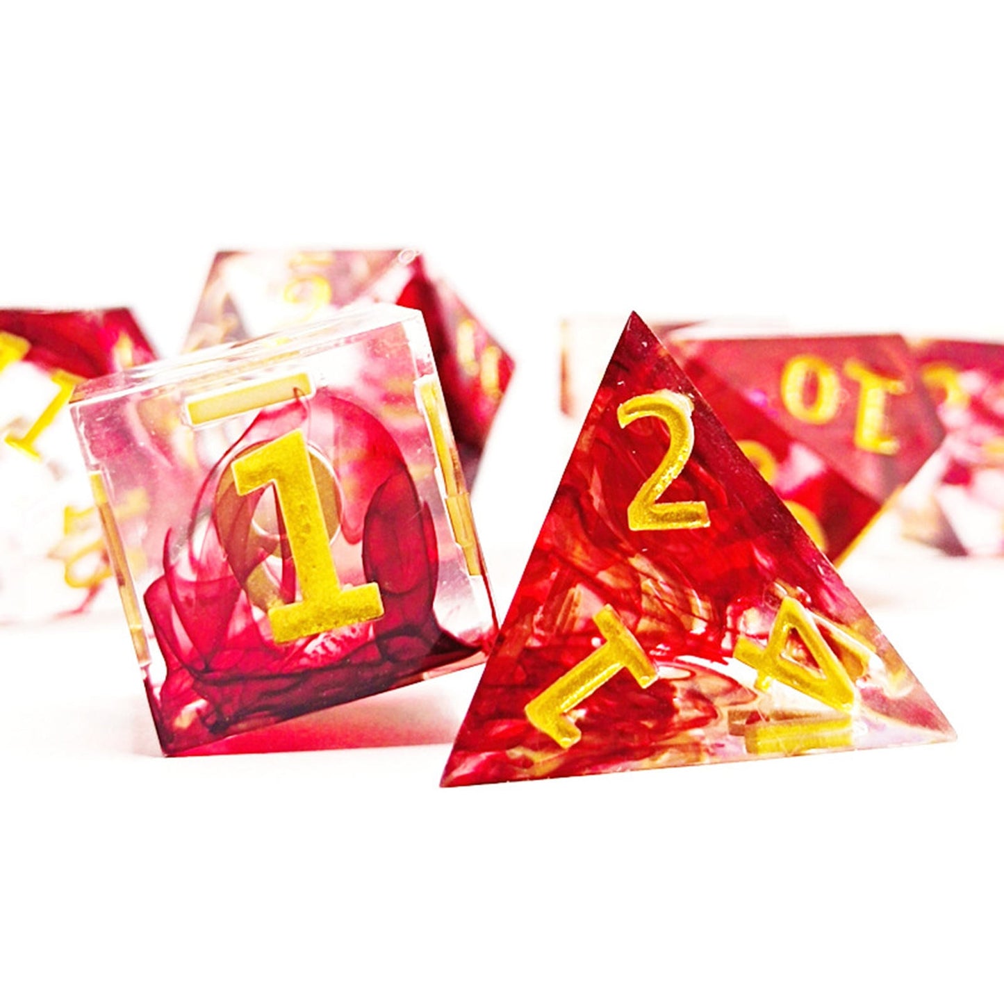 Blood Cloud Resin DnD Dice Set