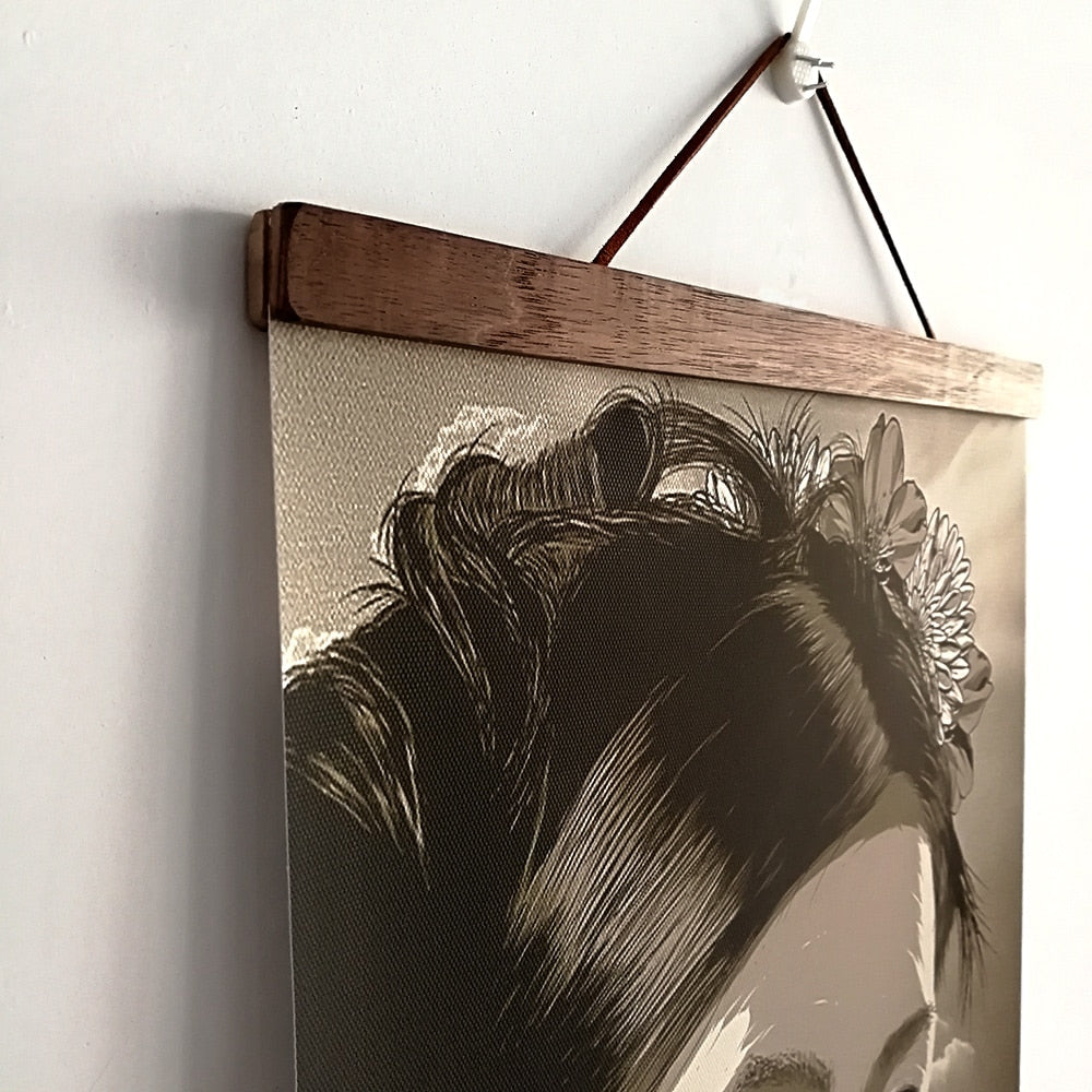 Chinese Garden Plants Canvas Scroll Wall Art