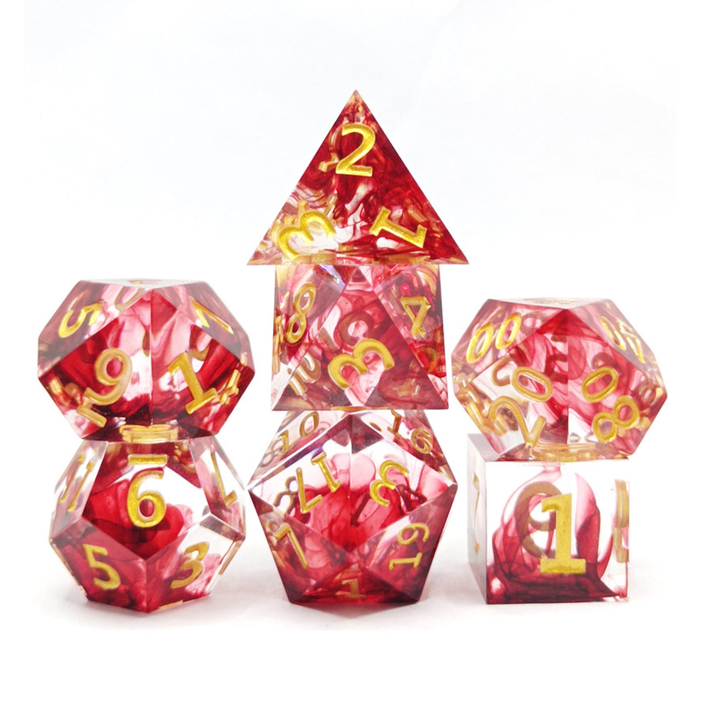 Blood Cloud Resin DnD Dice Set