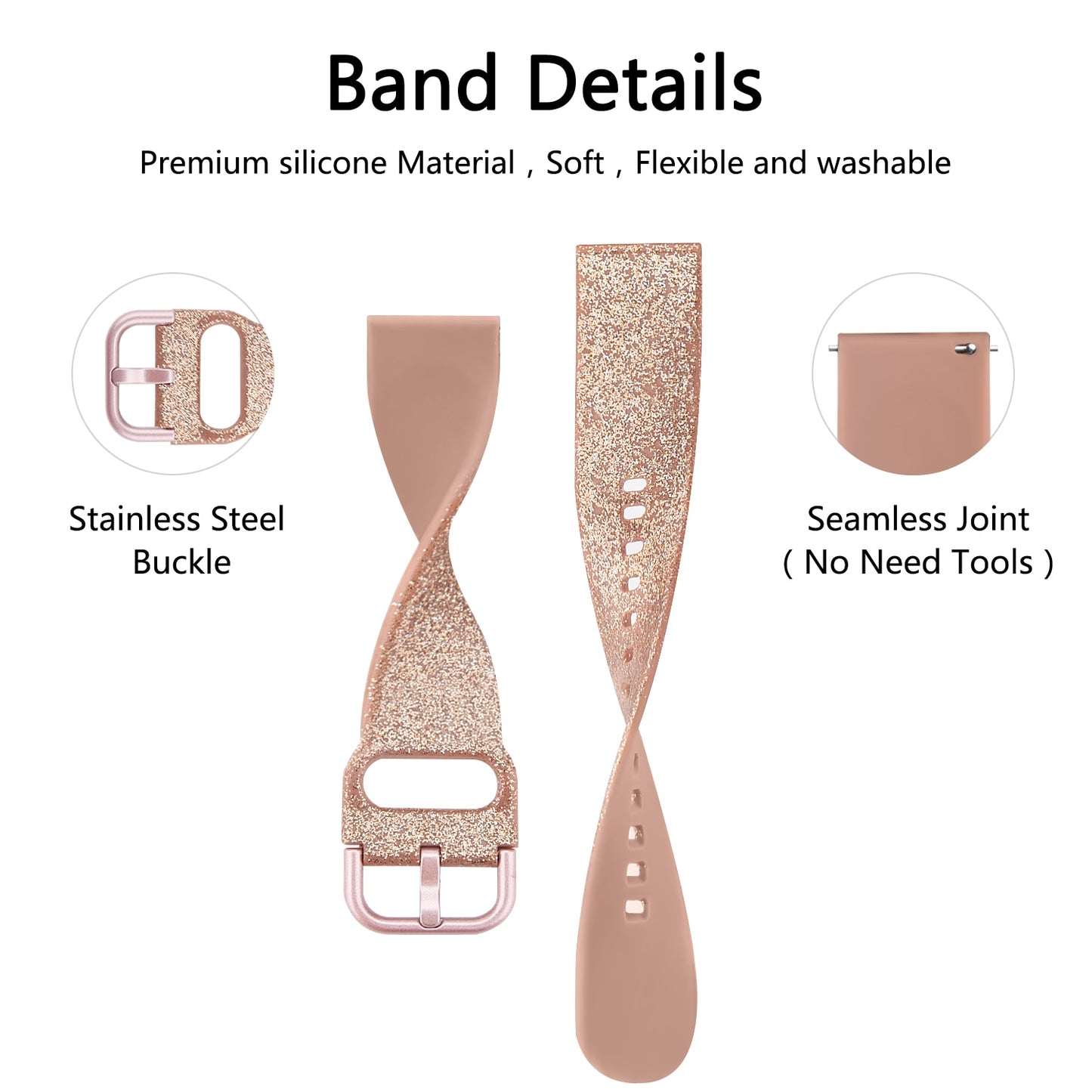 Smart Watch 20mm Silicone Wrist Strap