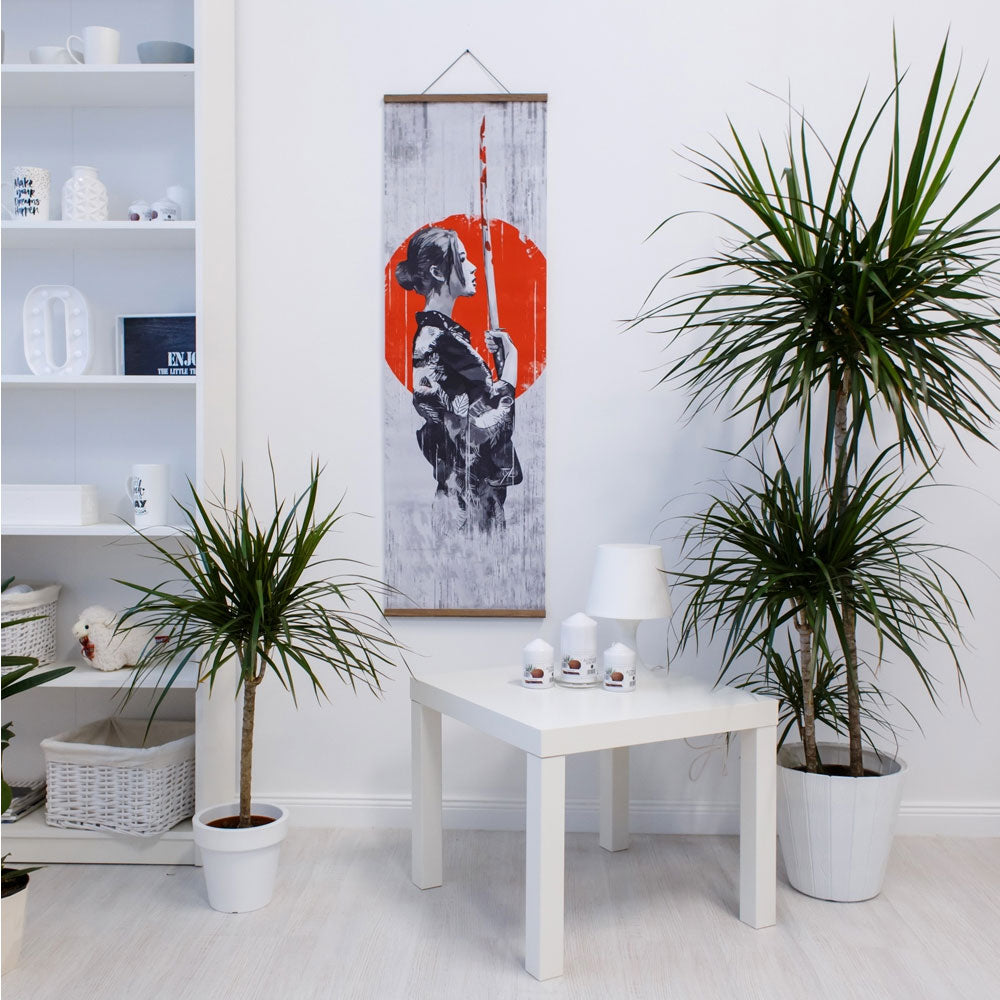 Japanese Samurai Hanging Scroll Art