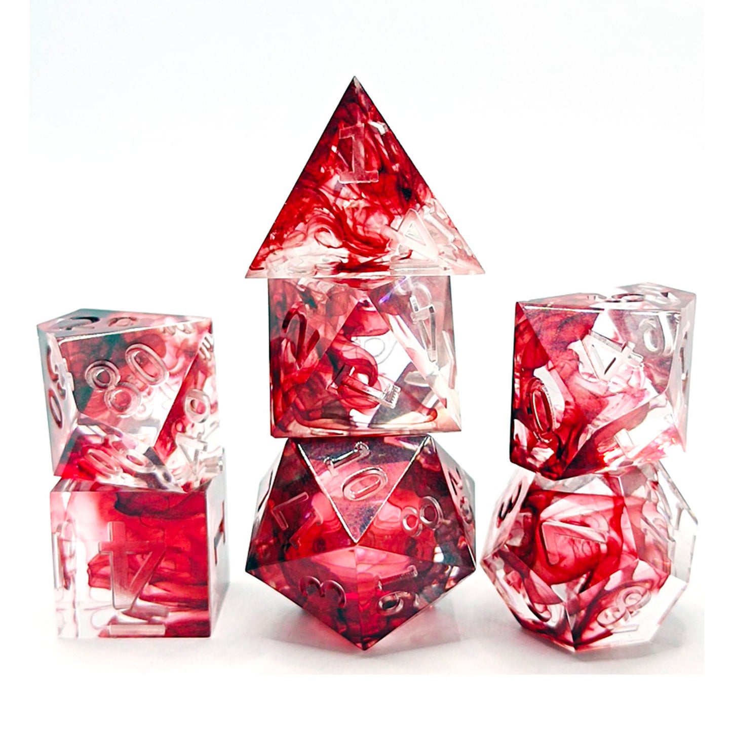 Blood Cloud Resin DnD Dice Set