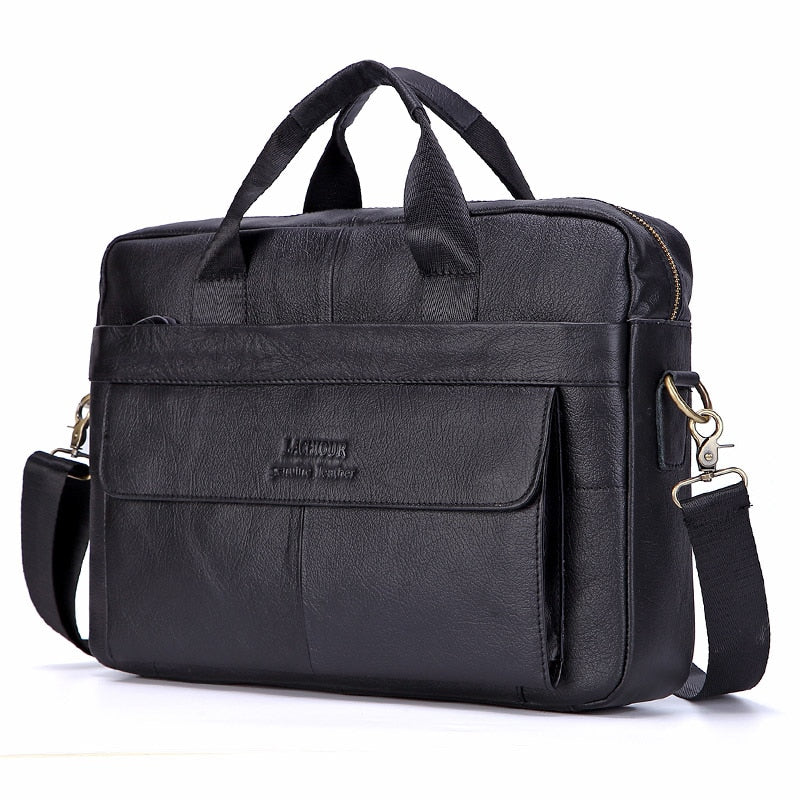 Lachiour Men's Leather Office Briefcase