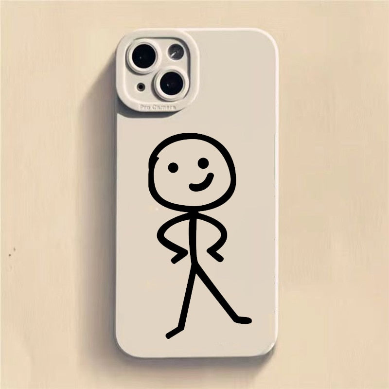 Cartoon Stick Man iPhone Case | Proud Face