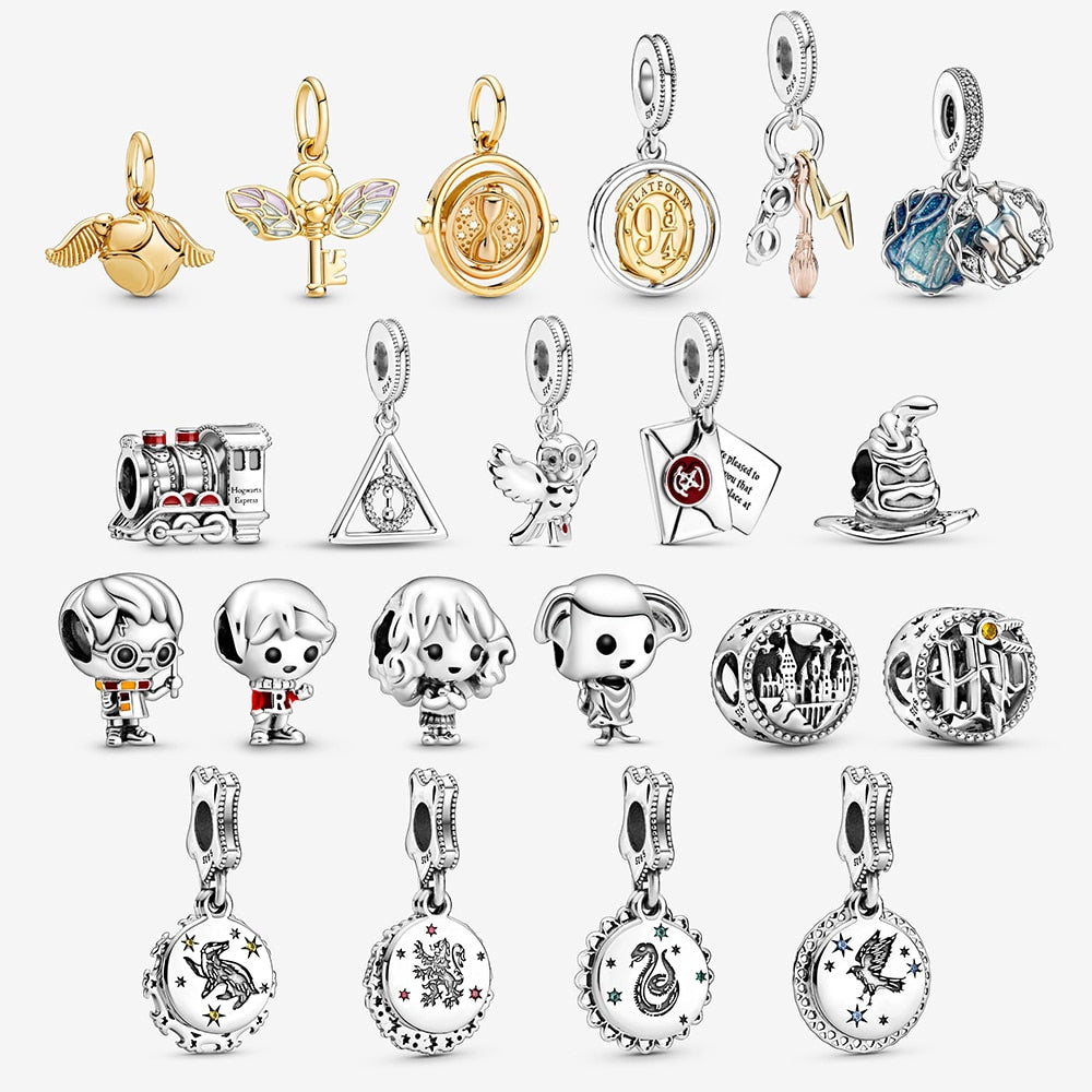925 Sterling Silver Bracelet Charms of Harry Potter Items