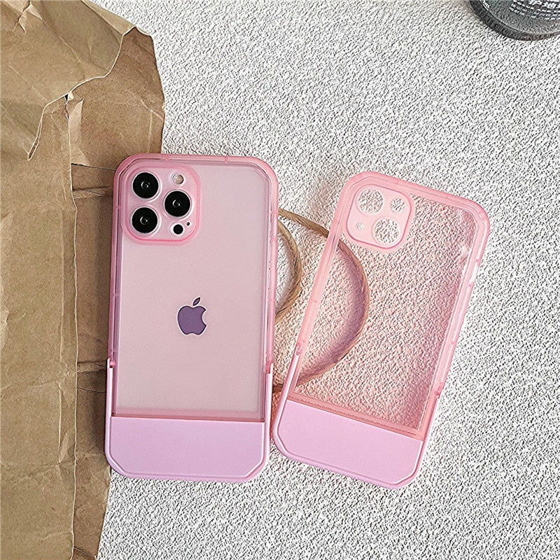 Transparent iPhone Case with Built-in Stand
