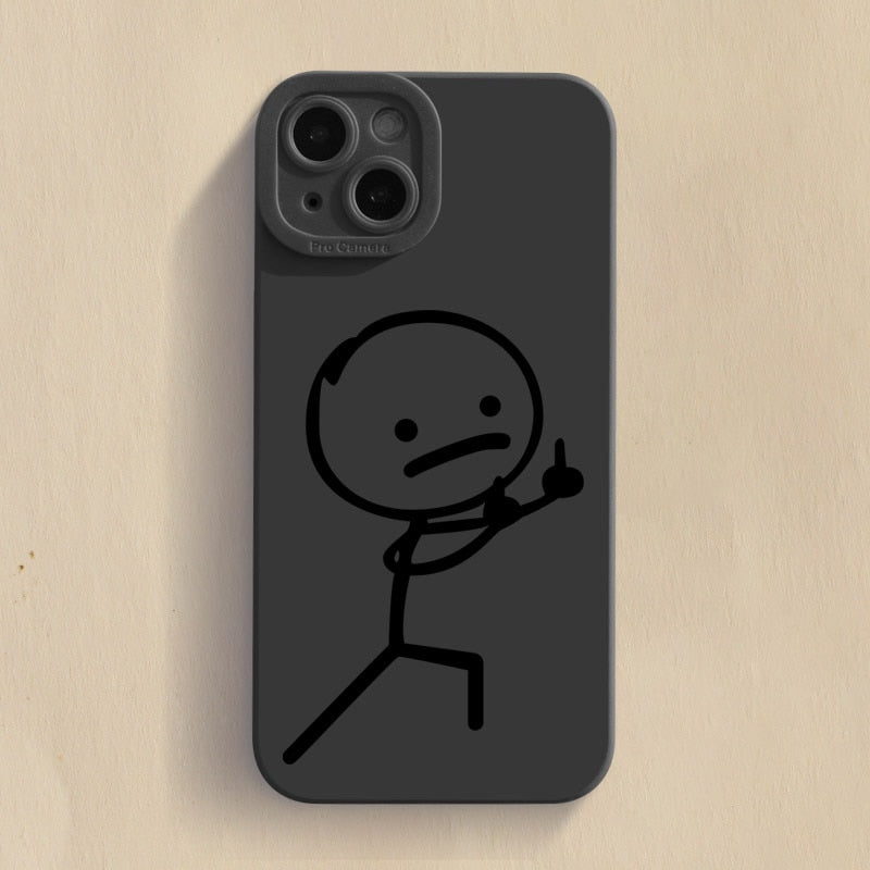 Cartoon Stick Man Galaxy Case | Lunging Bird