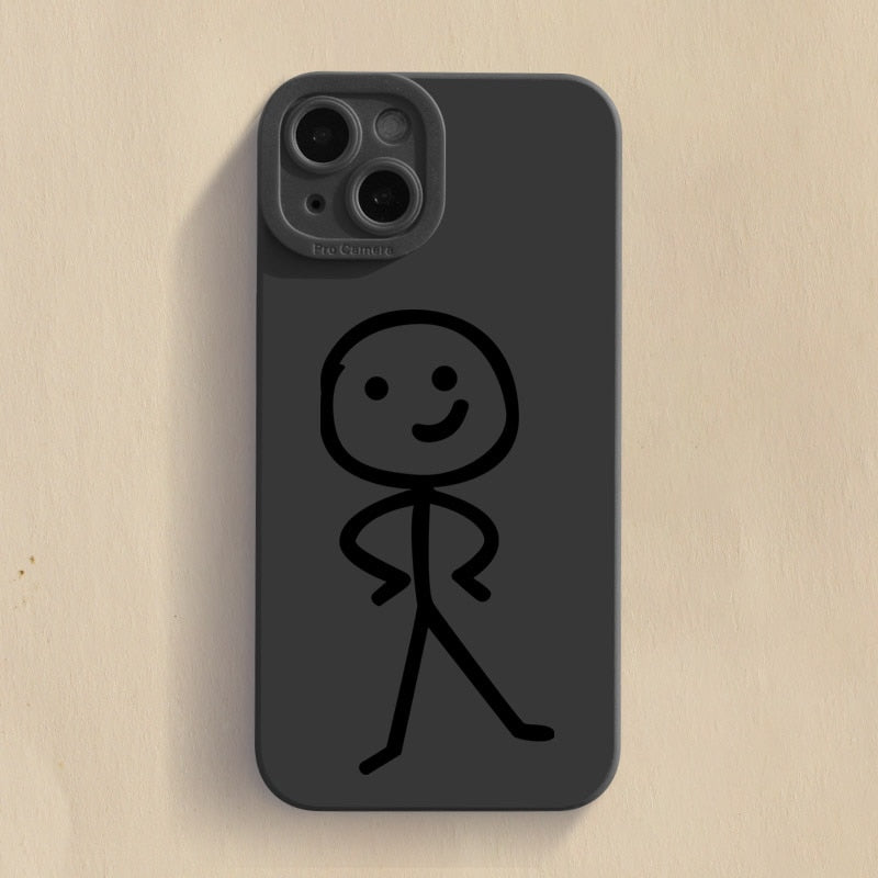 Cartoon Stick Man Galaxy Case | Proud Face