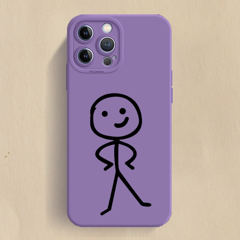 Cartoon Stick Man iPhone Case | Proud Face