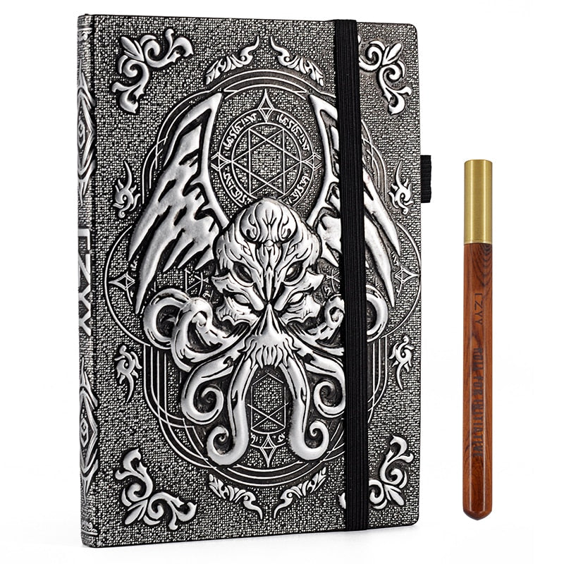 Embossed Cthulhu Leather Cover Notebook