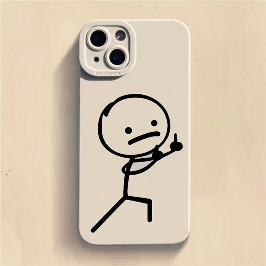 Cartoon Stick Man iPhone Case | Lunging Bird