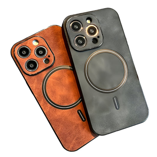 Luxury Faux Leather Magsafe iPhone Case