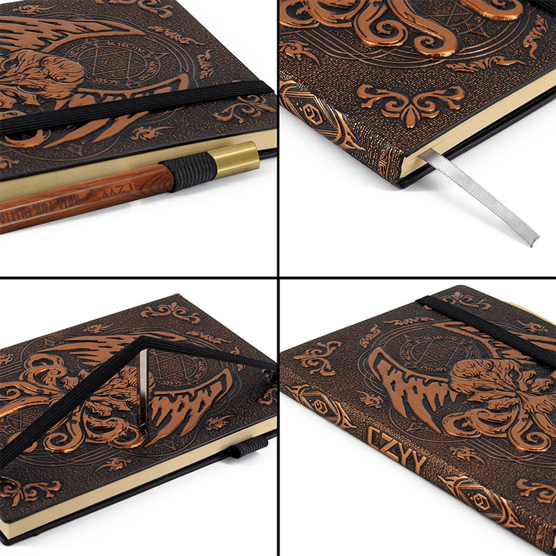 Embossed Cthulhu Leather Cover Notebook