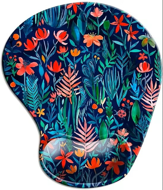 Floral Ergonomic Wrist Rest Non-Slip Mouse Pad