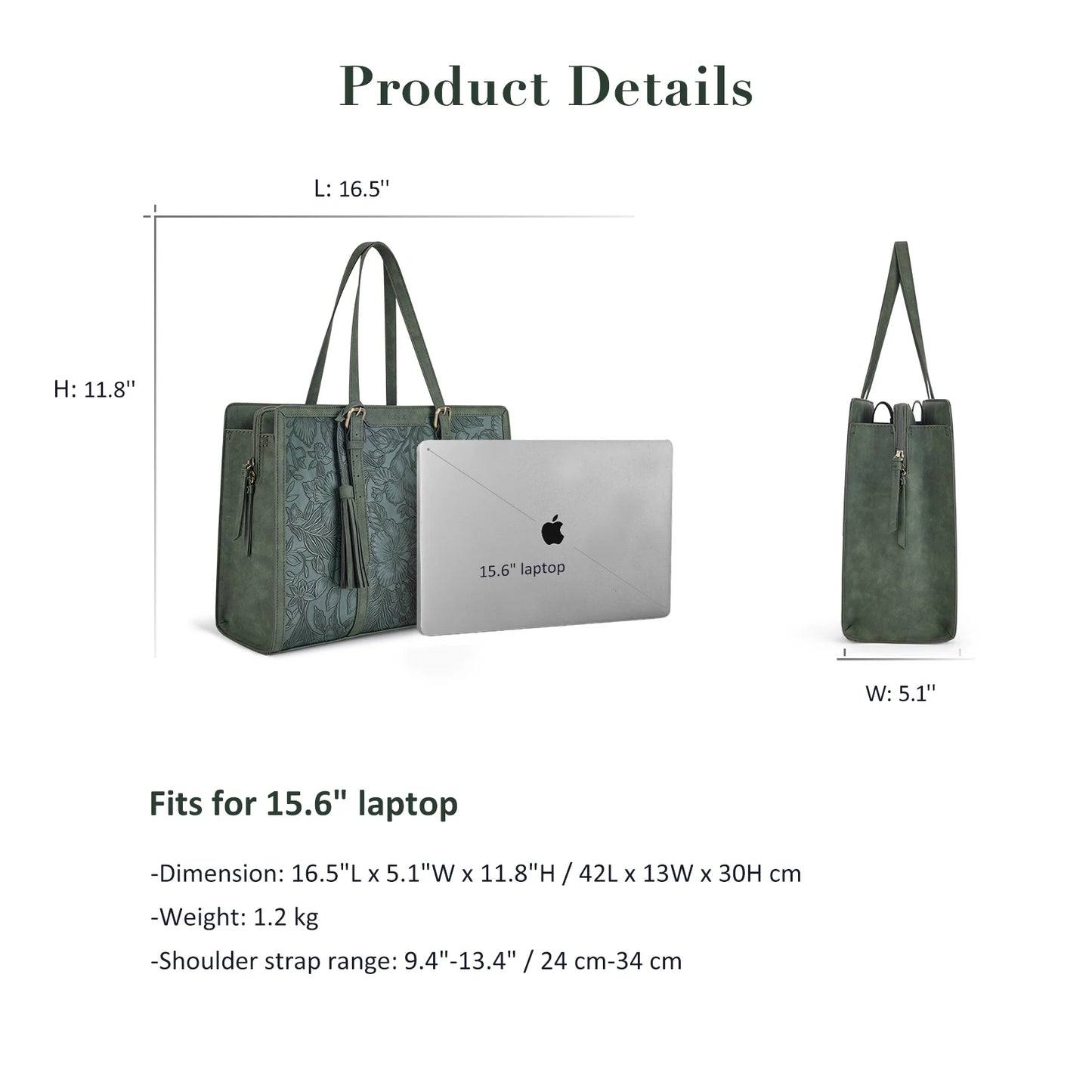 ECOSUSI Laptop Office Tote Bag