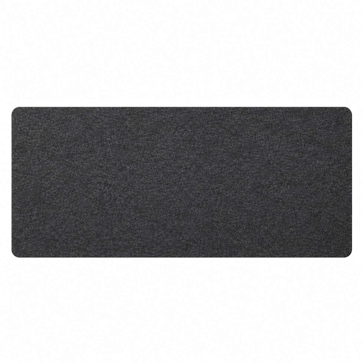 Dark charcoal felt desk mat with non-slip backing