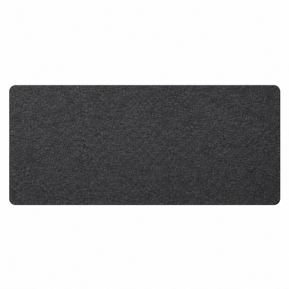 Dark charcoal felt desk mat with non-slip backing