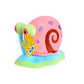 Colorful snail-shaped toy with a tag featuring a character, branded as 'SpongeBob SquarePants', on a white background.