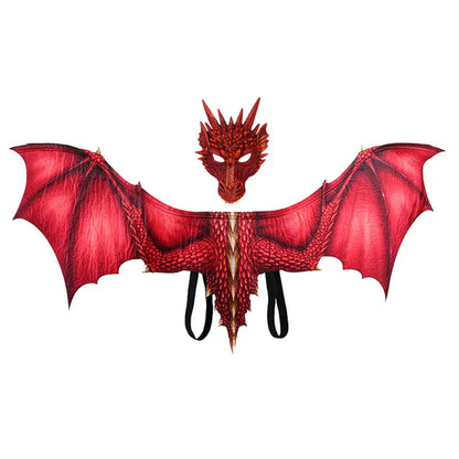 Dragon Face Mask and Wings Adult Costume