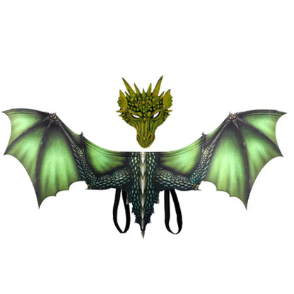 Dragon Face Mask and Wings Adult Costume